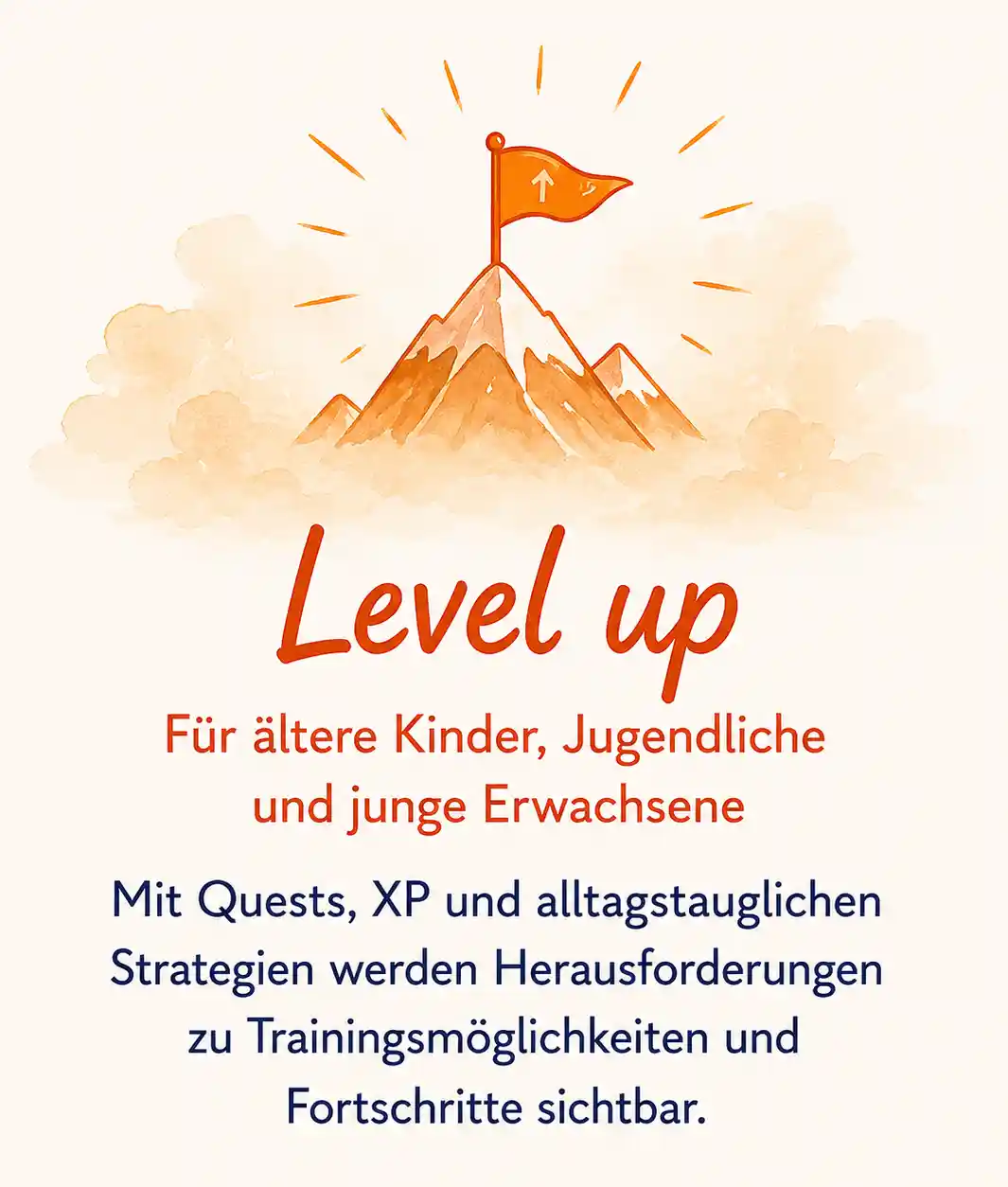 Das Angebot Level up unterstützt dabei, Ziele Schritt für Schritt umzusetzen und Fortschritte sichtbar zu machen.