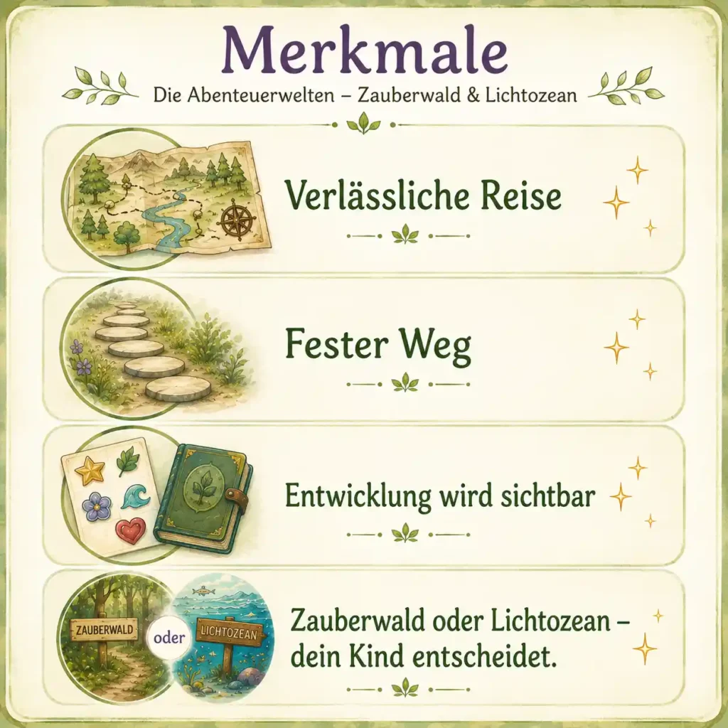 Übersicht der Merkmale der Abenteuerwelten